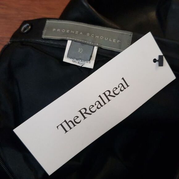 Proenza Schouler Blk Leather Cashmere Wool Chic Feminine Retro Y2K Skirt Size 10 - Picture 2 of 4